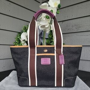 Coach Black and Purple Tote Bag